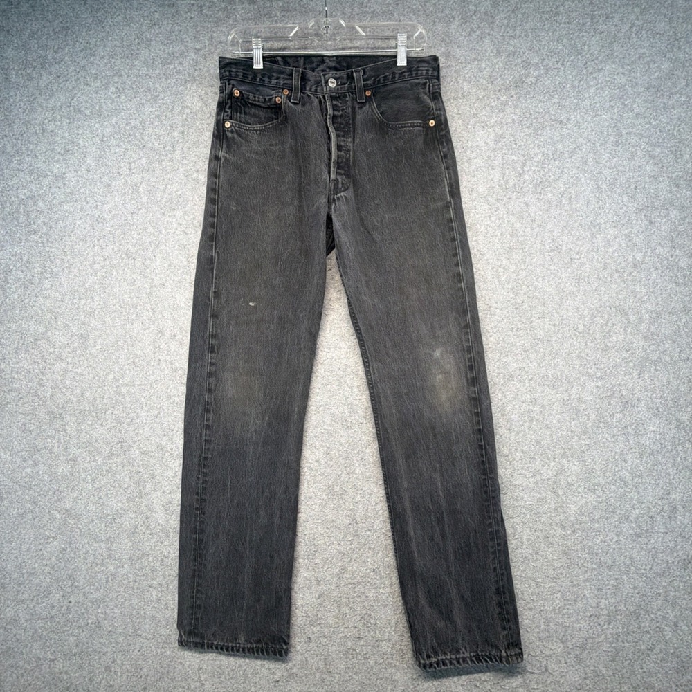 Vintage Levis 501 Jeans Mens 32x32 (Fits 30x31) Black Button Fly Made In USA